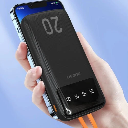 Baterie externă Dudao 20000 mAh, 3 cabluri USB-C/micro USB/Lightning