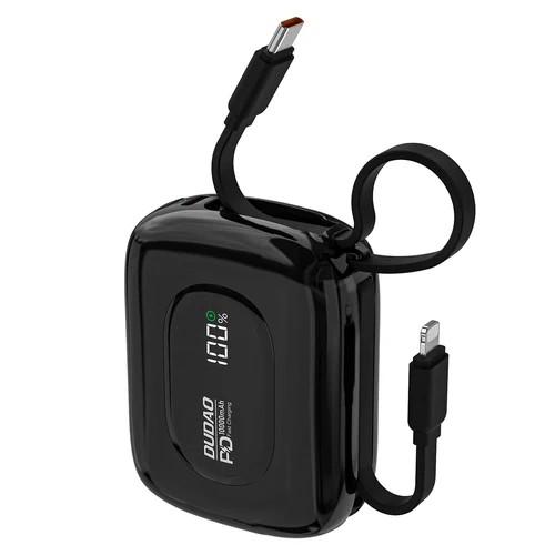 Baterie externă Dudao K32 10000 mAh, USB-C/Lightning - Negru.
