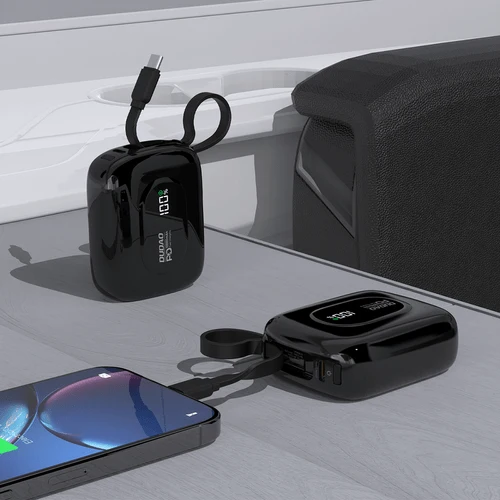 Baterie externă Dudao K32 10000 mAh, USB-C/Lightning - Negru.