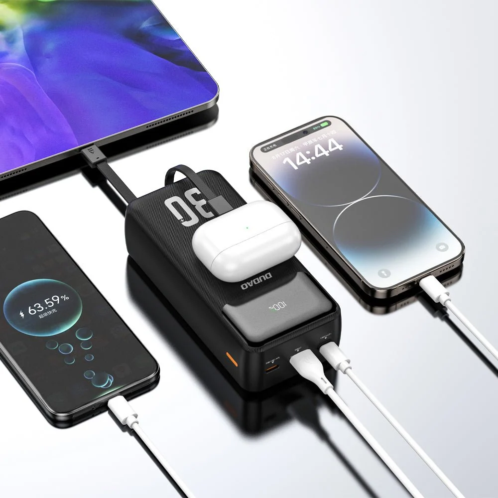 Baterie externă K15Max 30000mAh cu cabluri integrate DUDAO