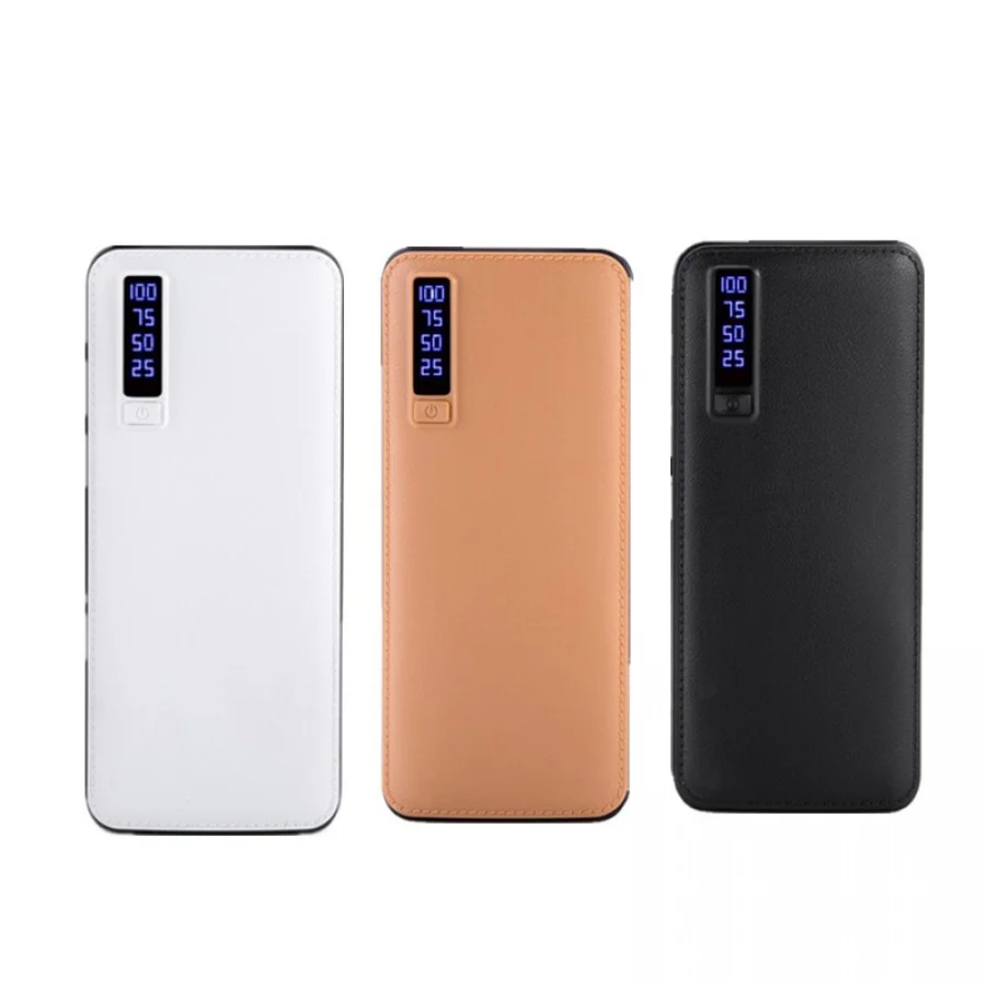 Baterie Externa Smart Power Bank 20000 mAh, 3 x USB Design Piele