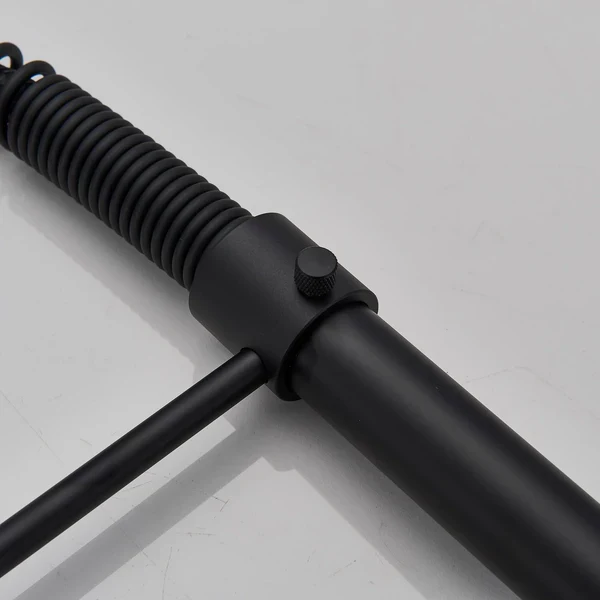 Baterie profesionala de bucatarie, cu dus flexibil, 2 functii de curgere, negru mat