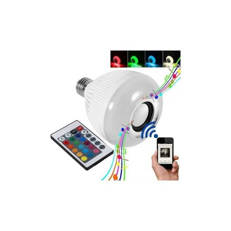 Bec bluetooth LED cu boxa, jocuri de lumini si telecomanda