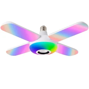 Bec 4 brate cu lumina multicolora RGB , cu functie muzicala prin bluetooth