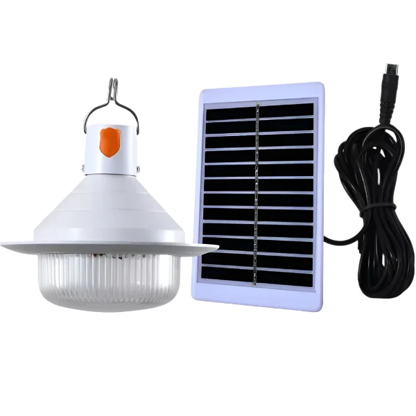 Bec solar pentru camping, portabil, cu prindere de carlig