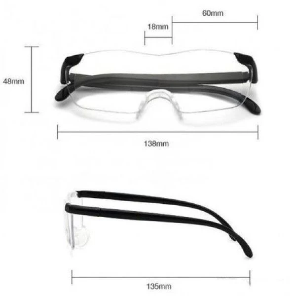 Big Vision- ochelari cu lupa integrata lentila, marire 20x, model unisex