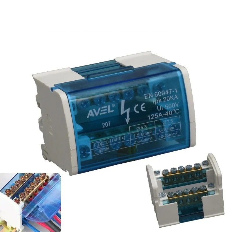 Bloc distributie 125A/500V-207 1.5mm-1.6mm 2.5mm-25mm