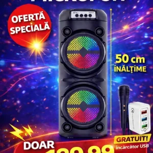 Boxă cu Microfon – 50 cm + Încărcător USB Gratuit
