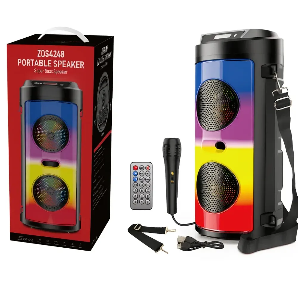 Boxă Portabilă ZQS4248 AT Performance, cu Bluetooth, RGB și Microfon – 4” Party Speaker