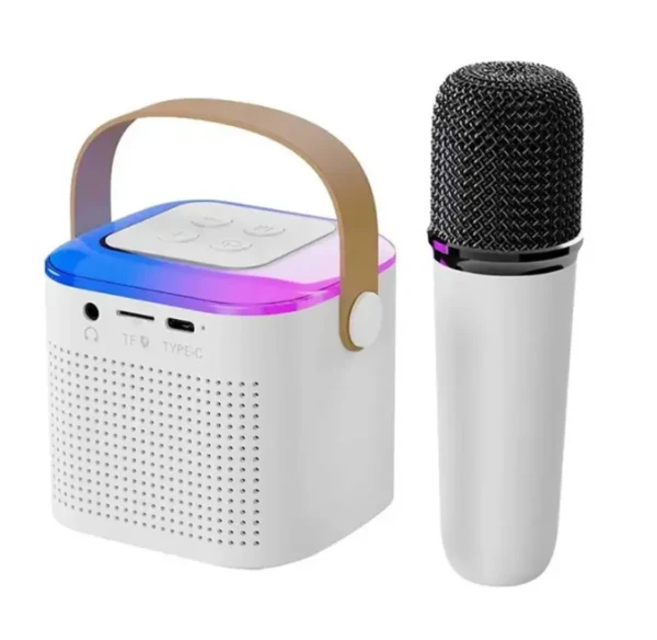 Boxa portabila cu lumini+microfon wireless,reincarcabila
