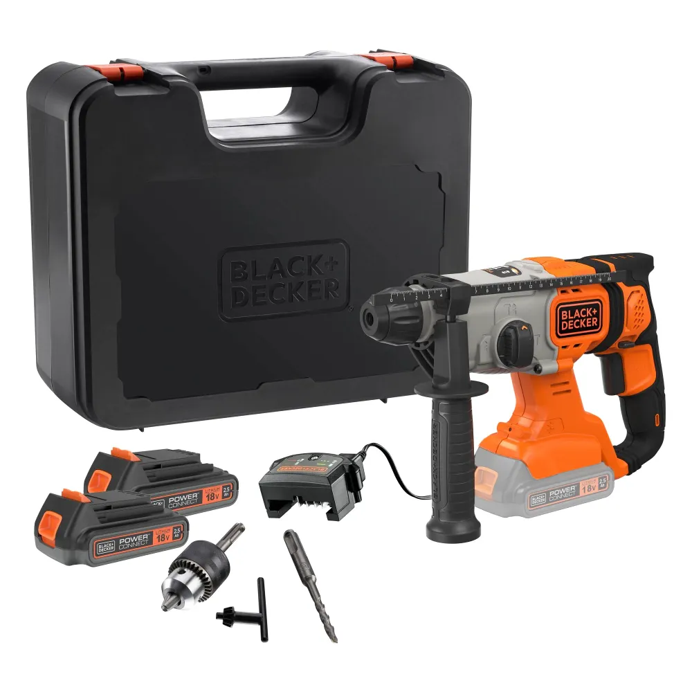 Burghiu cu ciocan Black+Decker BCD900E2K-QW 18V 2.5Ah
