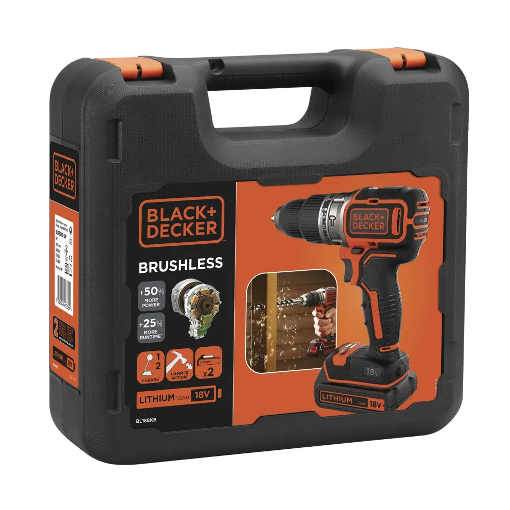 Burghiu cu ciocan Black+Decker BL188KB-QW 18V 1.5Ah