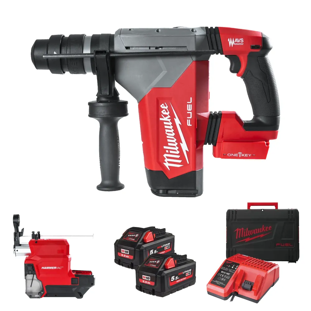 Burghiu cu ciocan Milwaukee M18 ONEFHPXDEL-552C 18V 5.5Ah