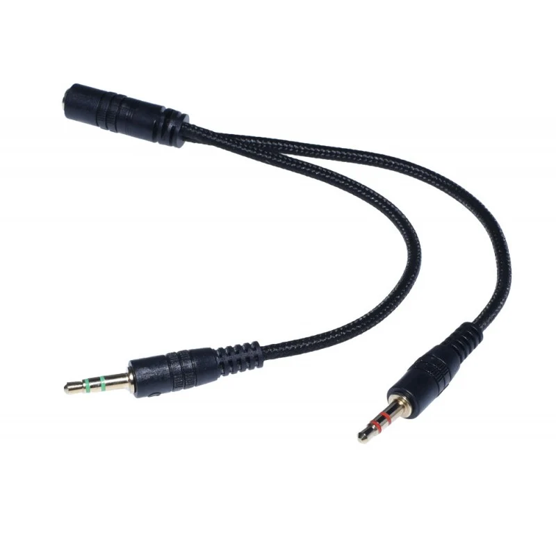 Cablu audio jack 3.5mm la 2 jack 3.5mm tata, 20cm