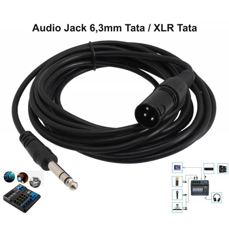 Cablu audio jack 6.3mm tata XLR tata 5m