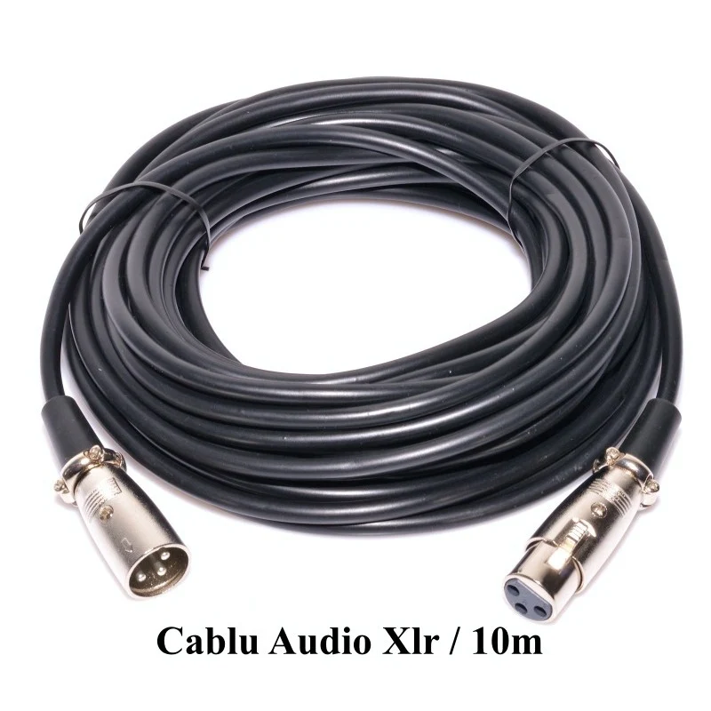 Cablu audio XLR tata mama 3pini 10m
