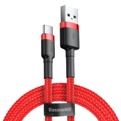 Cablu Baseus Cafule USB-/USB-C QC 3.0 3A 0,5 m - roșu
