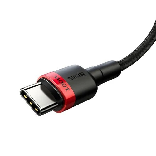 Cablu Baseus CATKLF-AL91 USB-C PD QC 100W 5A 2m - negru și roșu