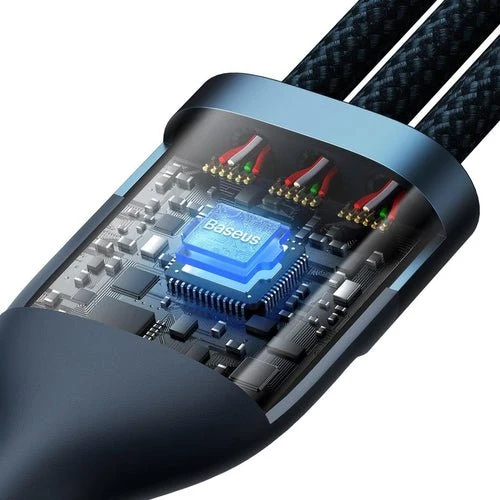 Cablu Baseus Flash II 4 în 1 USB-C/ 100W 1,5m albastru