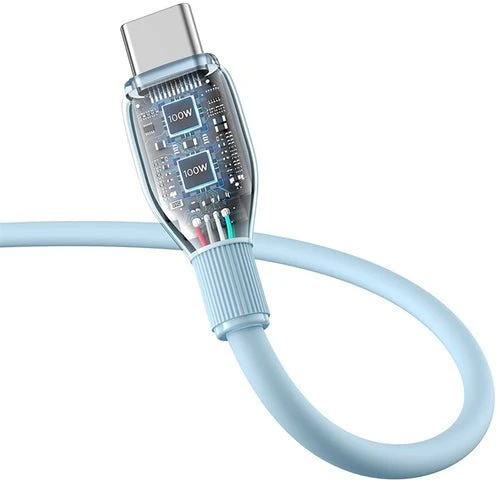 Cablu Baseus Pudding 100 W USB-/USB-C 2 m - Albastru