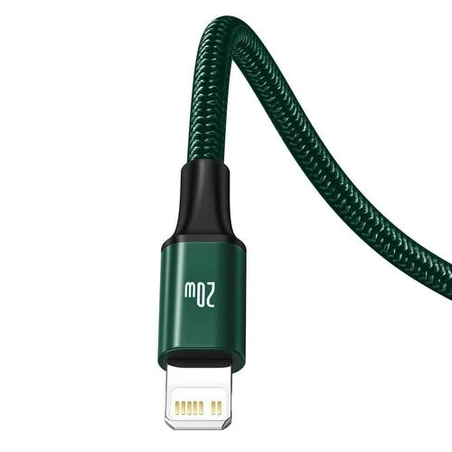 Cablu Baseus Rapid 3 în 1 USB-C/Lightning/micro USB 20W PD 1,5m - verde