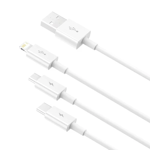 Cablu Baseus Superior 3 în 1 - Lightning/USB-C/Micro USB, 1,5 m.