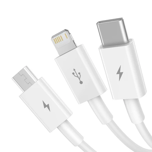 Cablu Baseus Superior 3 în 1 - Lightning/USB-C/Micro USB, 1,5 m.