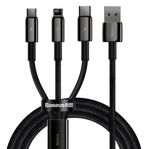 Cablu Baseus Tungsten 3 în 1 (USB/USB-C/Lightning/micro USB)