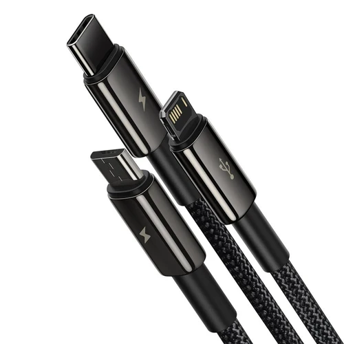 Cablu Baseus Tungsten 3 în 1 (USB/USB-C/Lightning/micro USB)