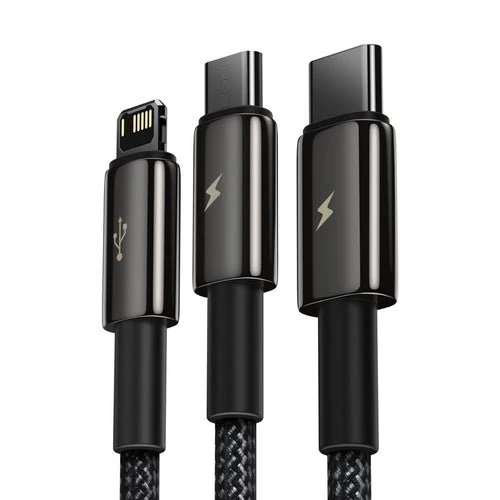 Cablu Baseus Tungsten 3 în 1 (USB/USB-C/Lightning/micro USB)