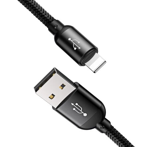Cablu Baseus 3 în 1 USB-, 0,3 m, negru (micro USB, Lightning, USB-C)