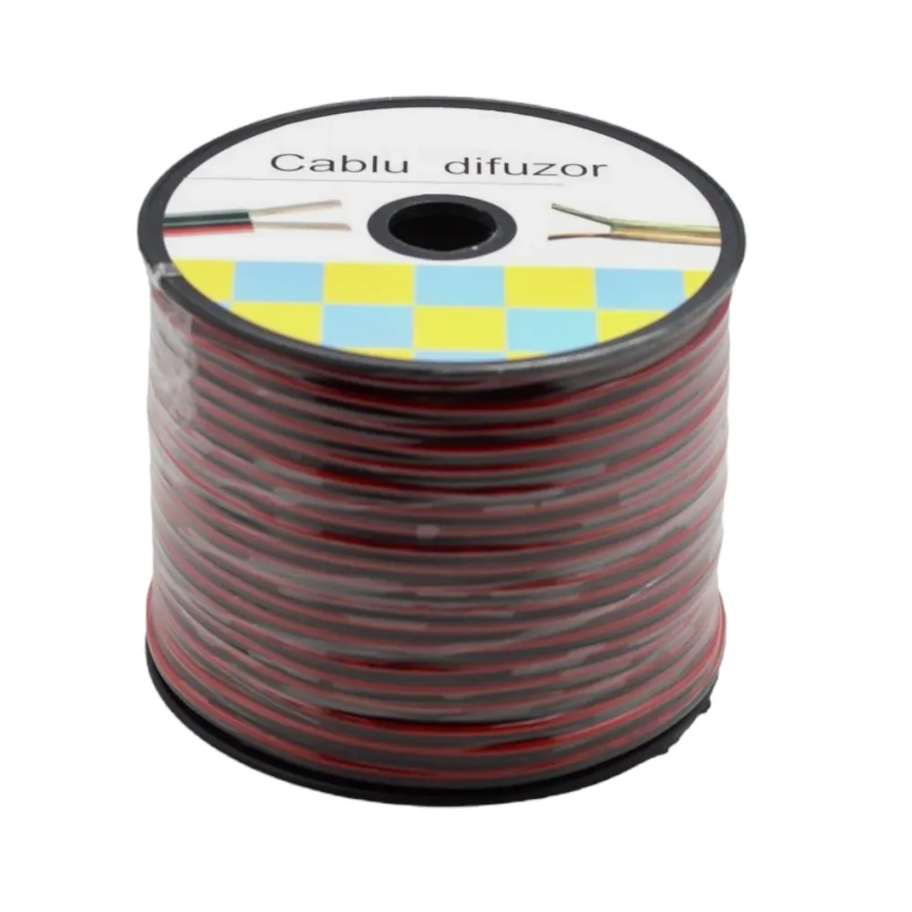 Cablu difuzor bifilar rosu-negru 1mm²