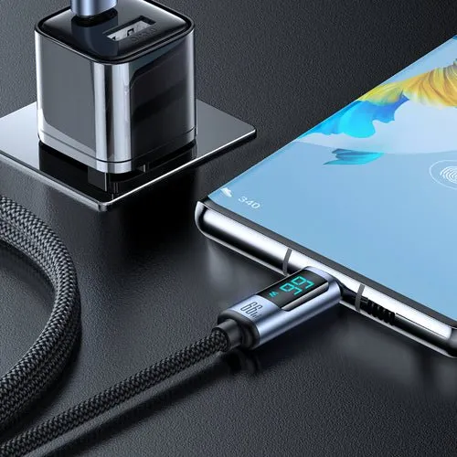 Cablu Joyroom A16 USB-C/, 66 W, 1,2 m, afișaj LED - Negru