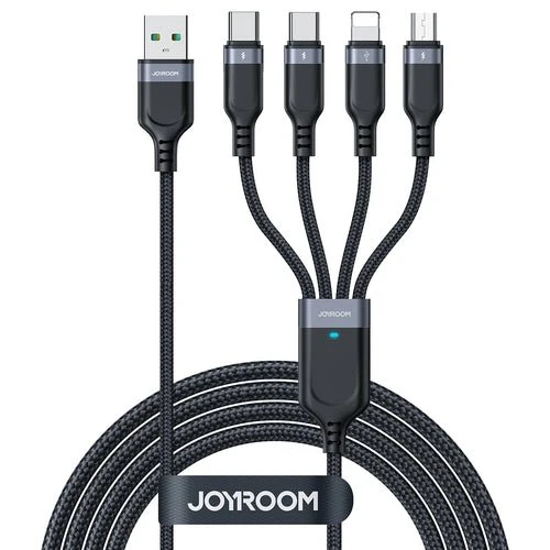 Cablu Joyroom S-A18 4-în-1 USB- către diverse, 1,2 m - negru
