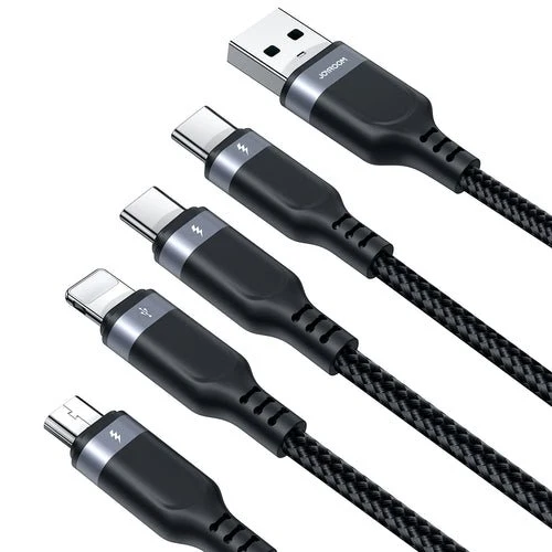 Cablu Joyroom S-A18 4-în-1 USB- către diverse, 1,2 m - negru