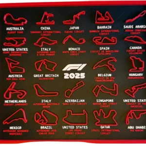 Calendar curse formula 1 2025, model 3D, 20x20 cm