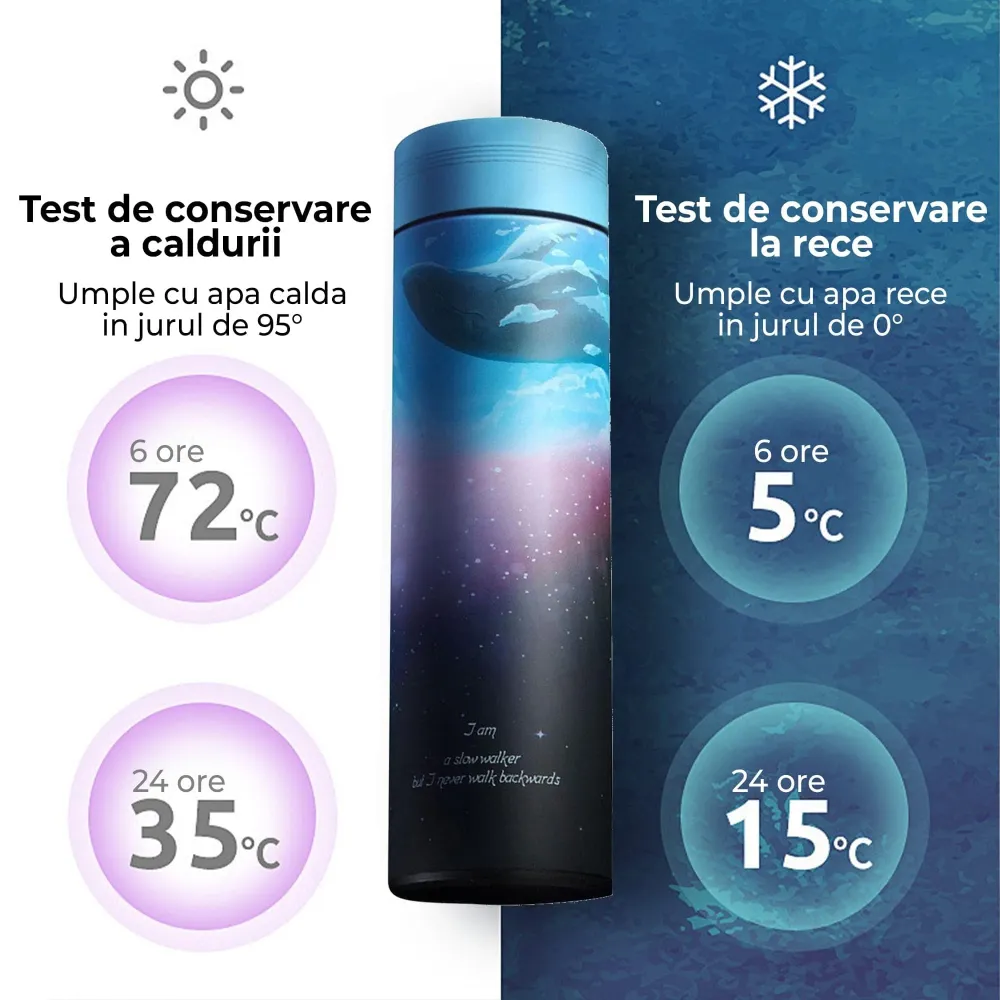 Cana termos Timebox, perete dublu izolat, 450ml, Multicolor