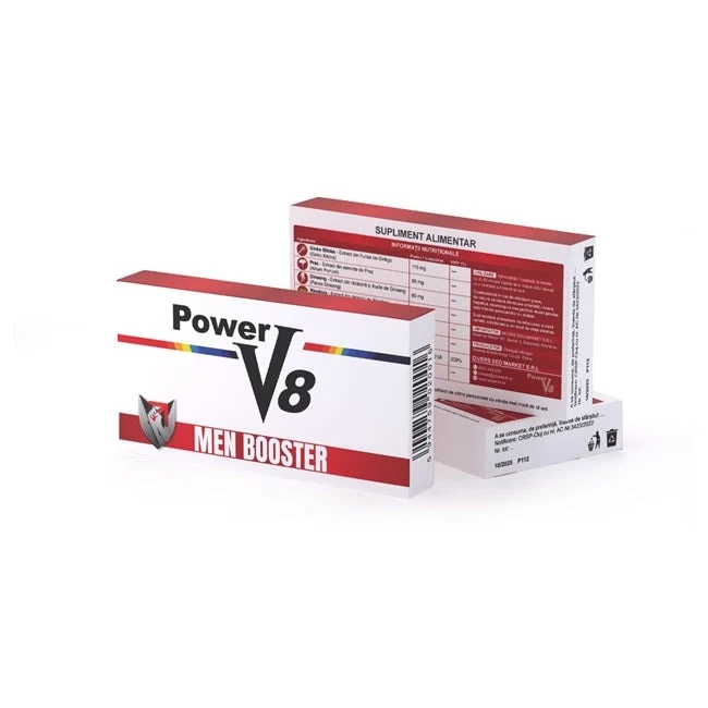 Capsule Power V8 pentru potenta, erectii puternice, intarziere ejaculare si stimularea libidoului barbatilor, 4 capsule