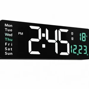 Ceas decorativ led, functie alarma duala, control de la distanta