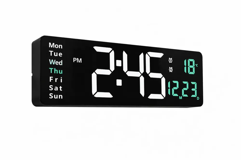 Ceas decorativ led, functie alarma duala, control de la distanta