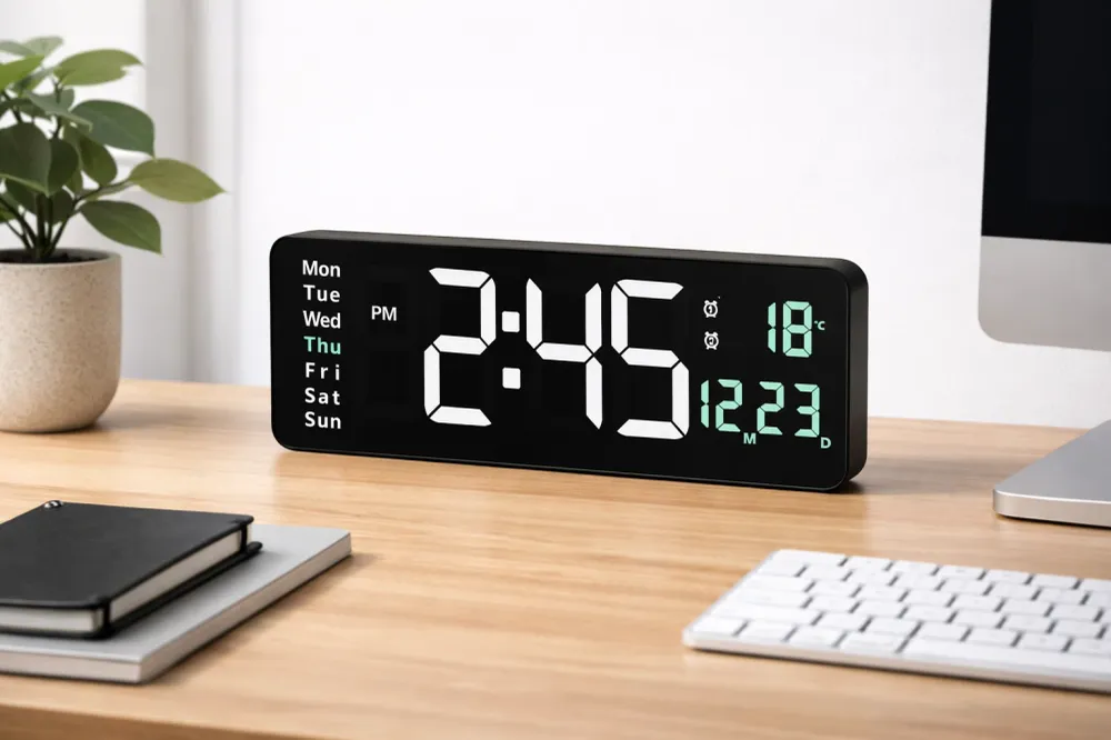 Ceas decorativ led, functie alarma duala, control de la distanta