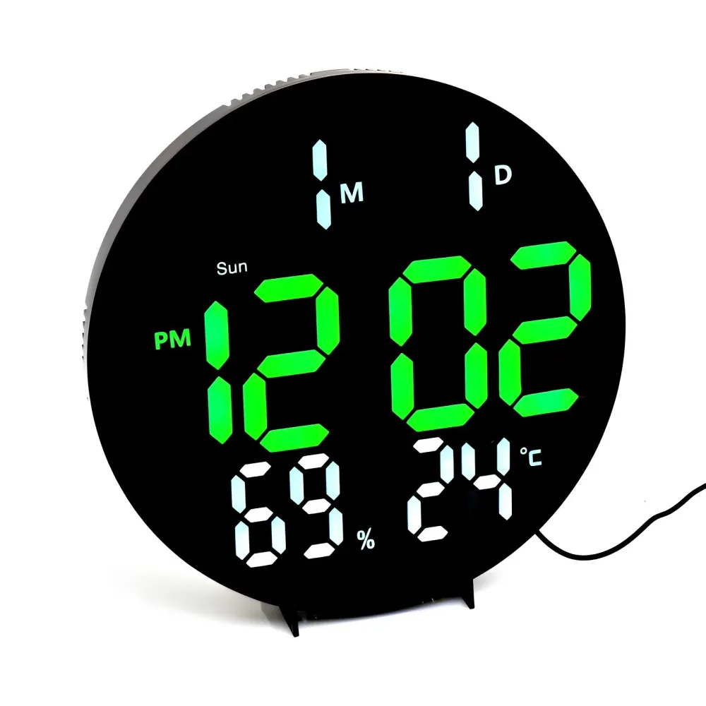 Ceas electronic de perete sau de masa rotund