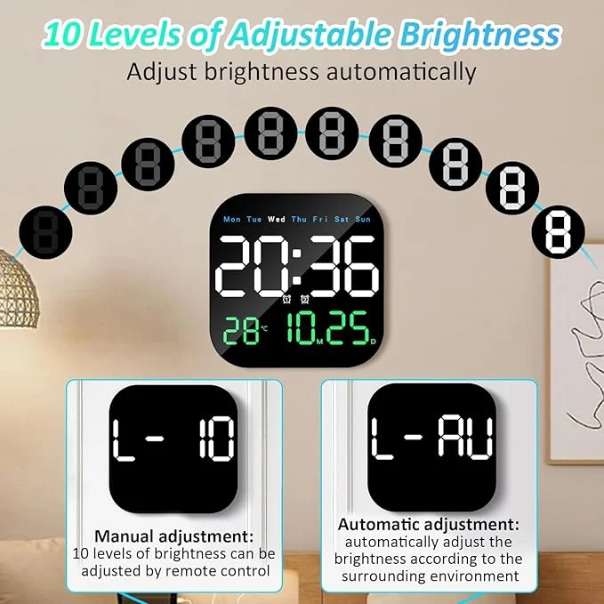 Ceas de perete digital cu led