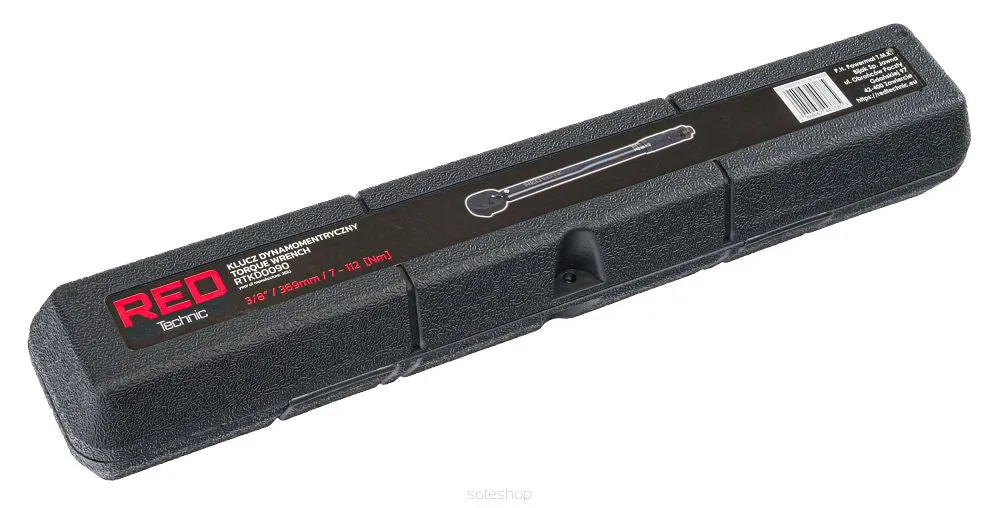 Cheie dinamometrica, 3/8", 369 mm, 7-112 mm, Red Technic RTKD0090