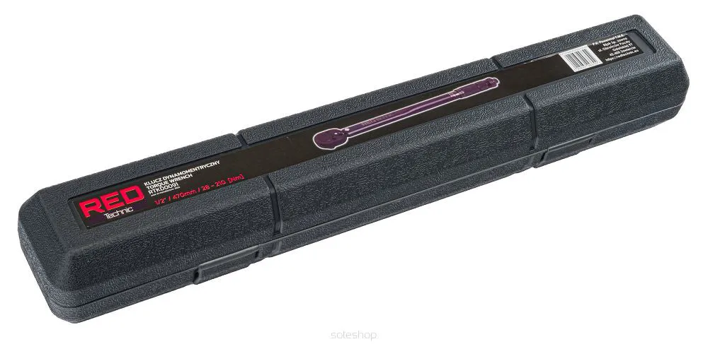 Cheie dinamometrica, 1/2", 470 mm, 28-210 Nm, Red Technic RTKD0091