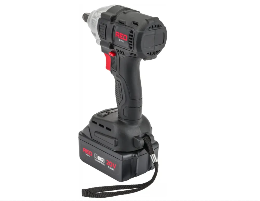 Cheie electrica de impact cu acumulator, 20 V, 4 Ah, 380 Nm, Red Technic RTAKU0026