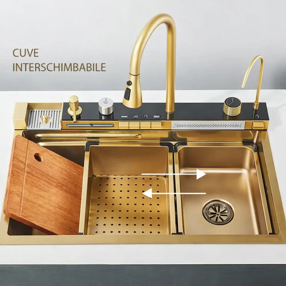 Chiuveta multifunctionala LEIHMANN cu 2 cascade, accesorii incluse