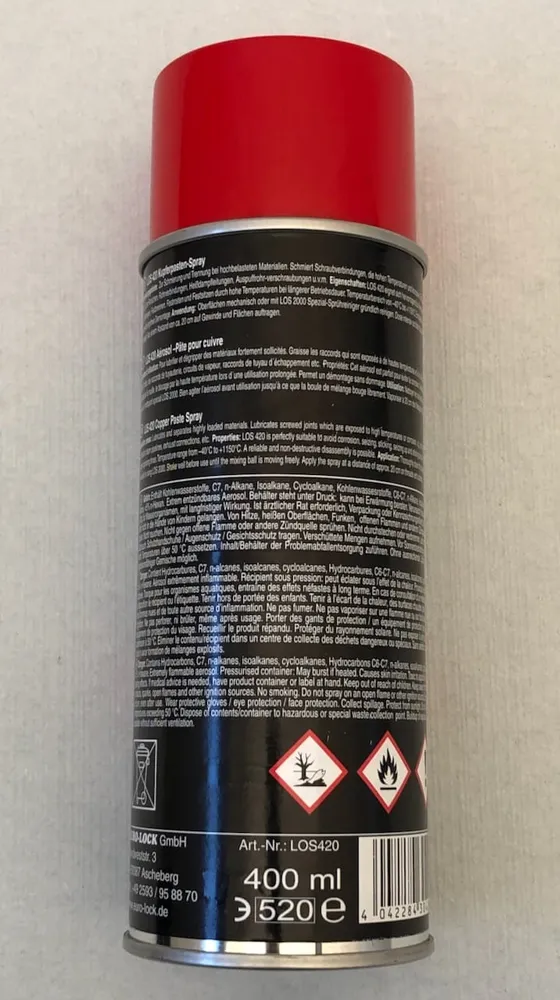 Căldură -rezistență la pastă de cupru spray 400ml -40 ° C până la 1150 ° C