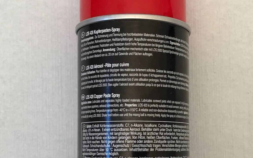 Căldură -rezistență la pastă de cupru spray 400ml -40 ° C până la 1150 ° C