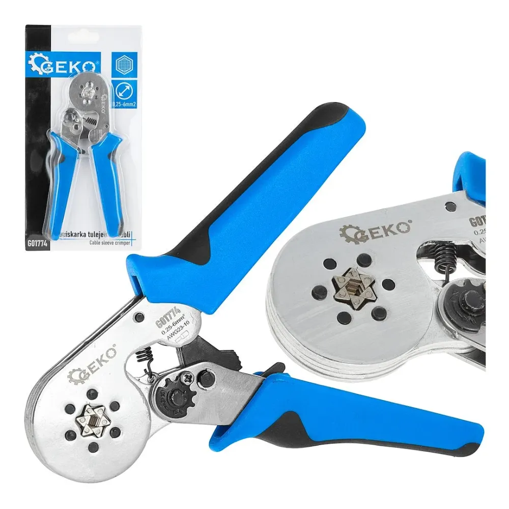 Cleste hexagonal pentru sertizare, 0,25-6 mm², Geko G01774